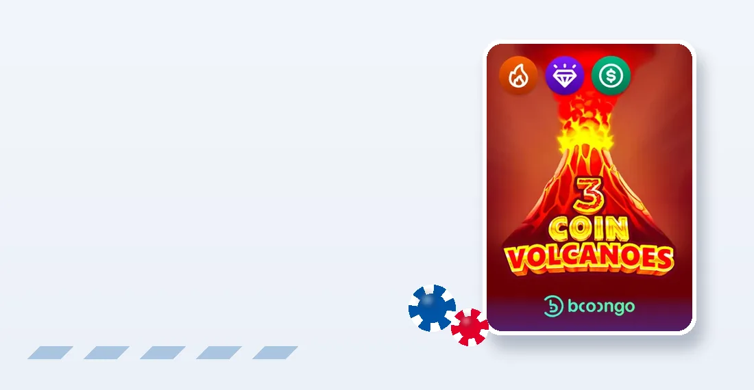 3 Coin Volcanoes slot with casino chips